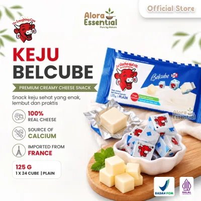 Keju Belcube Cheese Spread 125 gr isi 24 cube - Belcube Keju Bayi MPASI 24 kotak - Keju Kiri - Keju BabyBel - Keju MPASI Anak & Cemilan Keluarga