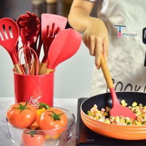 COD SUTIL SENDOK MASAK SILICONE KITCHEN UTENSILS SET 12 PCS/SET Sillicone Utensil Set / Peralatan Masak Goreng Tumis Rebus Panggang Sutil Spatula Silikon