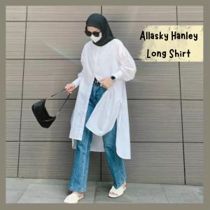 Tunik wanita terbaru Model Korea Hanley Long Shirt / Tunik wanita terbaru / Baju Wanita Terbaru 2021 / Atasan Wanita Muslim Lengan Panjang Tunic / Atasan Wanita korea Lengan Panjang / Tunik Remaja Kekinian / Blus Lengan Panjang Wanita