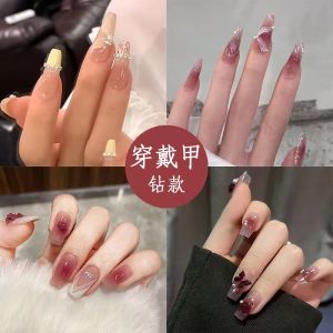 Kuku Palsu 12 pcs/set Fashion Fake Nail Tips Simple Nails Art