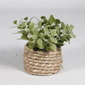 GOUPDO Green Artificial Potted Plant 11cm Eucalyptus Grass Artificial Decorations Nordic Style Plastic Leaf Simulated Potted Plants Home Decor