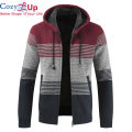 Áo Khoác Lông Cừu Cozy Up Cho Nam, Áo Len Kẻ Sọc Lót Lông Có Mũ Dày Ấm Áp Mùa Đông. 
