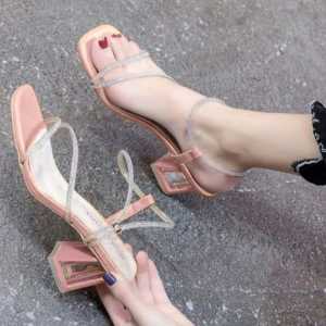 Qwertyzone - Ruby Heels Wanita 7 cm / Heels Hak Kaca/Heels Pesta /Heels Kondangan Tali Permata KCA 07