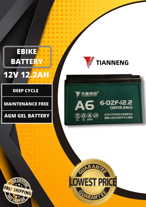 Electricbike Tianneng 12V Ebike /Rechargeable Battery Lazada PH