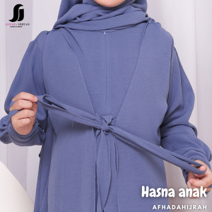 Afhadahijrah - Gamis anak perempuan set cadar Hasna denim baju kerudung instan syari free niqab