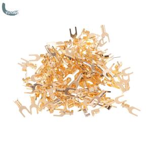 YUYIN4 100Pcs Pack 3.2 4.2 5.2 6.2MM U-Shaped Brass Cable Grounding Lug Connector