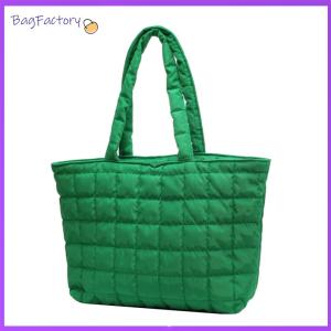 Autumn Winter Womens Tote Bag Quilted Rhombus Pattern Large Capacity Shoulder Bag Stylish Top-handle Purse for Work and Shopping