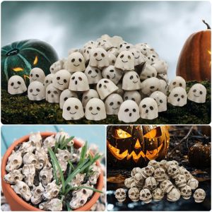XIAHU 20PCS Resin Halloween Skull Figurine White Lightweight Miniature Dragon Skull Figurine Charming Micro Landscape Mini Skull Figurine Home Decoration