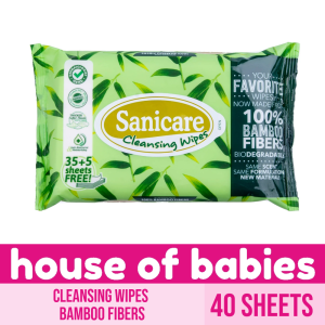 Sanicare Cleansing Wipes 40 Sheets - Bamboo Fibers