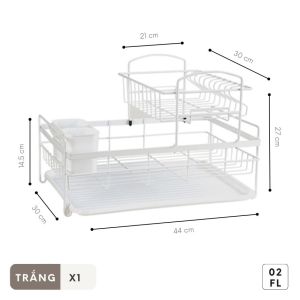Kệ úp chén và bát đĩa 2 tầng thông minh có khay giá úp bát và để đĩa chén thép carbon 304 chống gỉ
