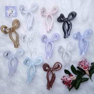 Gắp tóc hình nơ 11 cm thạch pastel kẹo ngọt kẹp càng cua Hàn Quốc cào tóc xinh đẹp - thương hiệu Vợ Chồng Tôi