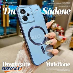 Magnetic Color Block Ultra Thin Casing para sa Redmi Note 13 Pro+Phone Case Drop Protection Soft Edge Hard Cover With Raised Camera Protection