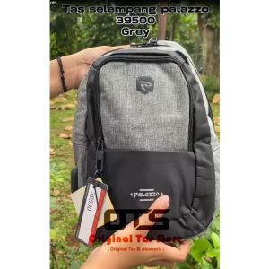 Tas Selempang Pria Palazzo 39500 Grey Black Sling Bag New