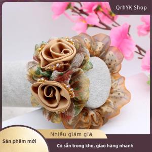 Hàng có sẵn✨ Hoa Tóc Ban Nhạc Phụ Nữ Thanh Lịch Của Ban Nhạc Cao Su Đơn Giản Lớn Scrunchies Phụ Kiện Tóc Cho Phụ Nữ