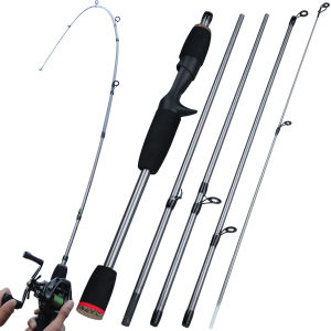 Sougayilang 5 Section 1.7M Portable EVA Handle Casting Spinning Fishing Rod Fishing Pole Ultra-Light Carbon Fishing Rod for River and Sea Fishing