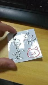 2Pcs/Pack Love and Deepspace Sylus Cat Theme 3D Waterproof Stickers Tablet Computer Creative Decoration