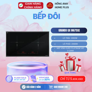 Bếp điện từ đôi GrandX GX IH675SE kính Euro Platinum inverter thông minh 2 vùng nấu booster 2500W