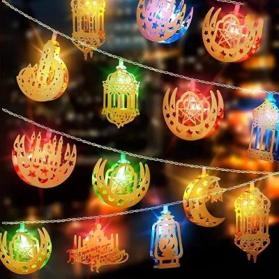 Lampu Raya 2026 Hari Raya Lights 10M 80LED Moroccan Fairy Lights USB&Battery Powered LED Ramadan Lights Globe Ball Hari Raya Decoration