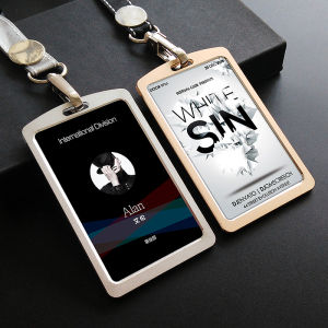 Hộp Đựng Thẻ ID Hợp Kim Nhôm Thời Trang Có Dây Đeo Thẻ Tên Đồ Dùng Văn Phòng Kinh Doanh