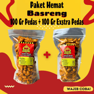 Combo Basreng Pedas 100 Gram + Basreng Extra Pedas 100 Gram / keripik kerupuk camilan jajanan snack basreng