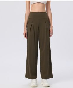 Quần thể thao nữ ống suông AMI Medea cạp cao vải thể thao mịn co giãn 4 chiều tập yoga gym 8878