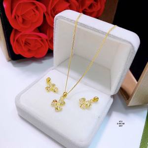 Bộ trang sức bạc ta cao cấp thiết kế tinh tế thời trang trẻ trung gồm dây chuyền nữ bông tai xinh xắn - Vàng bạc an chi cam kết bạc chuẩn sáng đẹp không đen xỉn