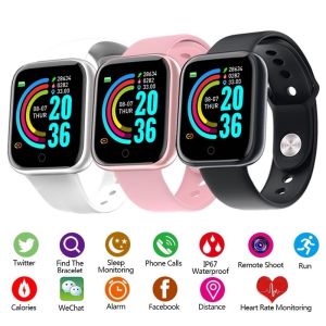Y68 Smart Watch For Android/IOS Sports Watch Blood Pressure Heart Rate Fitness smart band Jam Tangan Pintarlelaki pintar Perempuan