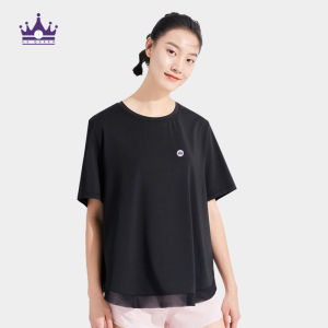 CS QUEEN-T-Shirt Large size loose T-shirt short sleeve daily casual high elastic breathable slim outdoor sports fitness yoga top（CS24)