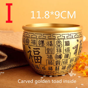 Dream Hunter[Free Gift] Feng Shui Bowl Polished Brass Treasure Bowl Home Office Desktop Decoration Housewarming Gift Copper Cornucopia