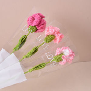 Handmade Knitting Mothers Day Faux Carnation Bouquet