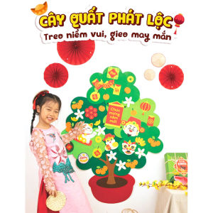 Đồ chơi trang trí Tết có đèn nháy - cây quất vải dạ bóc dán treo tường cho bé và cả nhà tự làm DIY - Kennen