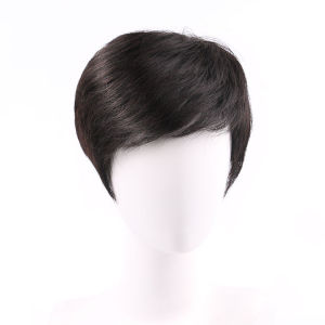 Full Men Wig 100% Real Human Hair Natural Breathable for Elderly Father