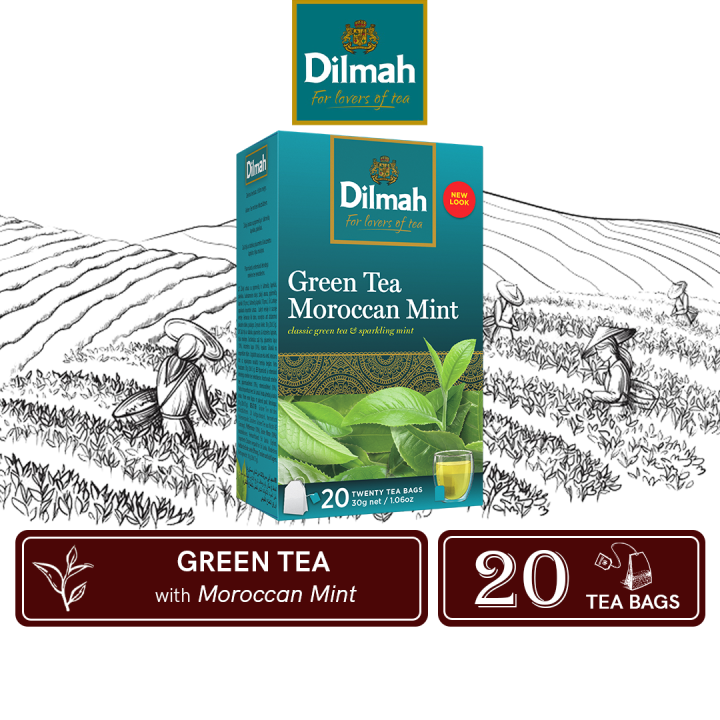 Dilmah Natural Green Tea Moroccan Mint (20 Teabags x 1.5g) | Lazada
