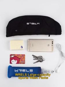 WRELS Sports Running Waist Bag Waterproof Shockproof  Lightweight With EarPhone Hole