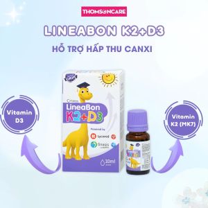 Vitamin Lineabon D3 K2 chính hãng cho trẻ Tăng cường hấp thu Canxi Phát triển chiều cao cho bé 10ml