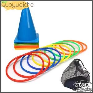 【Guoyuqiche】 Bên Trò chơi Vòng quăng trò chơi lễ hội Combo Set mềm nhựa cones Vòng quăng trò chơi ném trò chơi đồ chơi cho Kid người lớn