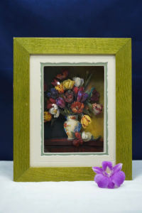 [ Woosilver ] Decor Tranh 3D Nổi Bình Hoa Tulip Cổ Điển Vintage – Secondhand - BB338