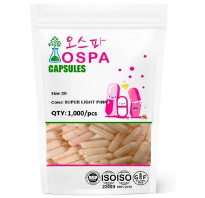 1000pcs Size 0 Super Light Pink/Super Light Pink OSPA High Quality Empty Gelatin Capsule