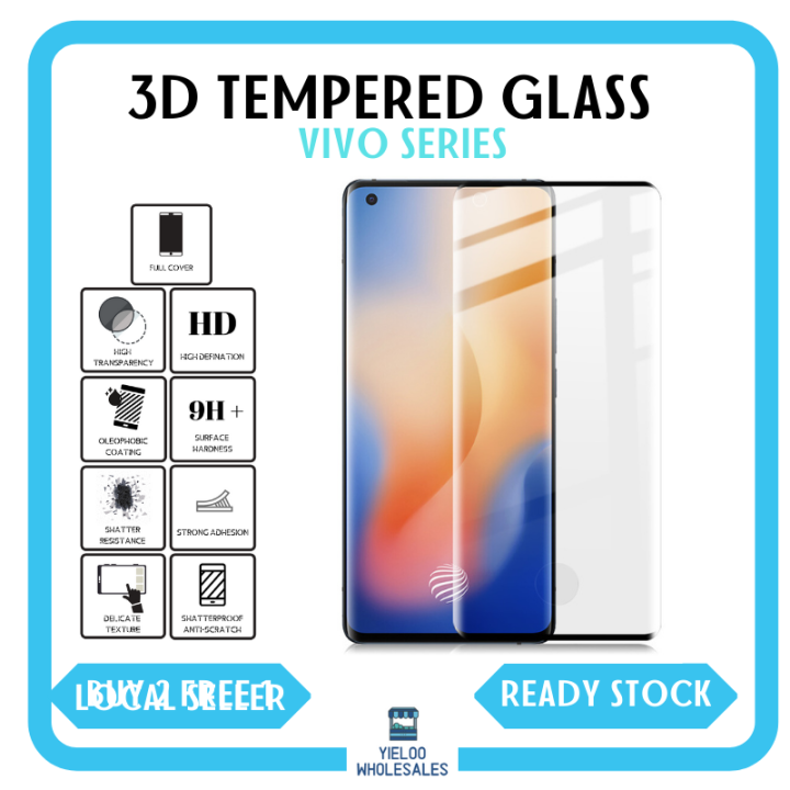 VIVO X50 Pro Full Cover Curved Clear Tempered Glass Screen