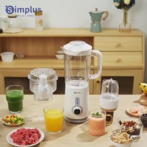 Simplus 1.25L Blender 3 in 1 Food Processor Juicer Meat Grinder Chopper 2 Speed Options Pulse Setting Elektrik Pengisar