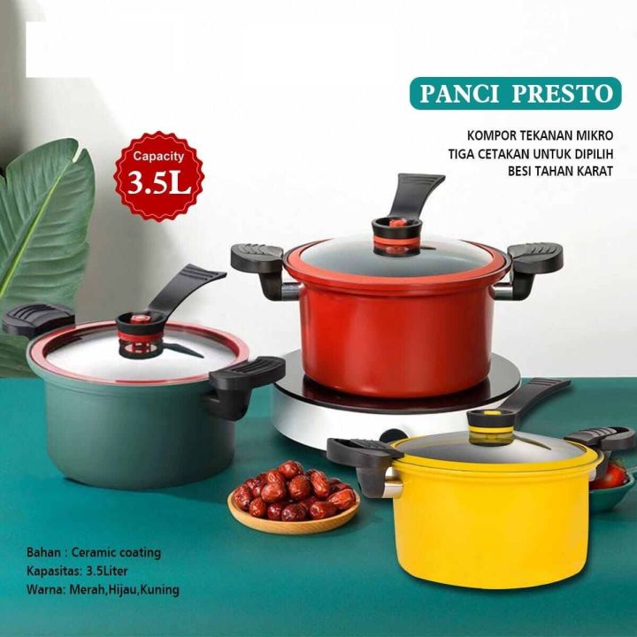 Panci Presto Premium Teflon Pressure Cooker Pot Totipotent