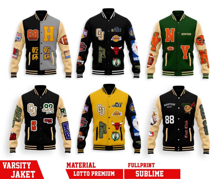 Nba Varsity Jacket All Teams Varsity Jacket Baseball Pria Wanita