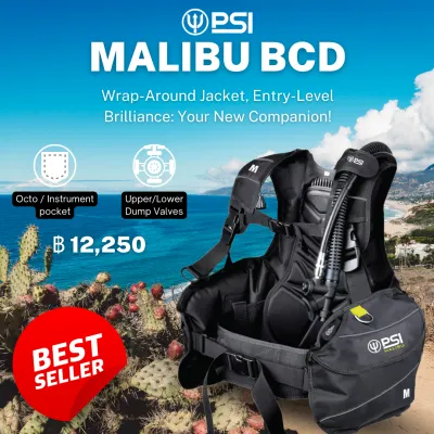 PSI Scuba Diving Malibu BCD - เสื้อ BCD สำหรับดำน้ำ - เสื้อแจ็กเก็ตดําน้ํา BCD - ชุดบีซีดี - ชุดควบคุมการลอยตัว - คุณภาพสูง มือใหม่ - อุปกรณ์ดำน้ำ