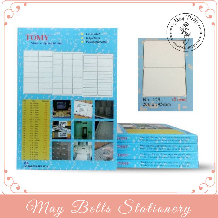 Giấy Decal A4 Tommy Mã từ 125 đến 149, Giấy in mã vạch A4, Tem in mã ...