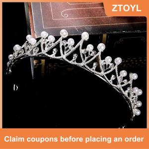 【ZTOYL】 2023 New Women Girls Silver Color Crown Headwear Korean Crystal Tiara Fashion Birthday Dress Rhinestone Crown Hair Accessories