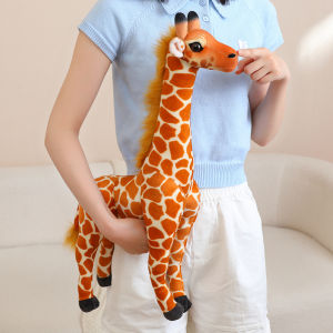 Multiple Sizes Lifelike Giraffe Plush Toys Pretty Standing Pose Prairie Giraffe Doll Big Size Animal Toys Amusing Room Decor