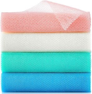 4 Pieces n Exfoliating Net Long n Net Sponge Nylon n Net Cloth Exfoliating Washcloth Body Scrubbers for Use in Shower Back Scrubber Skin Smoothers for Bath (Multicolor 4)