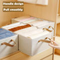 QNM Beige Organizer Storage Steel Frame Foldable Storage Box 27L Moisture-Proof Clothes Storage Box. 