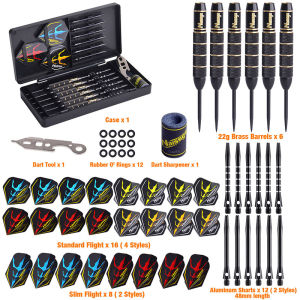 High-Grade Pure Copper Hard Needle Dart Set 22g Pure Copper 6 Darts Per Pack Comes With Exquisite Plastic  Aluminum Shaft.