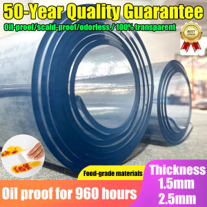 【24 hour shipping】1.5 2.5mm transparent table cover plastic waterproof tablecloth pvc table cloth plastic cover for table transparent desk mat table mat dining table cloth dining table table top cover protector waterproof table cloth square 桌垫 桌布